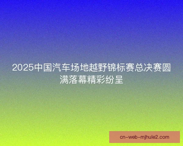 2025中国汽车场地越野锦标赛总决赛圆满落幕精彩纷呈